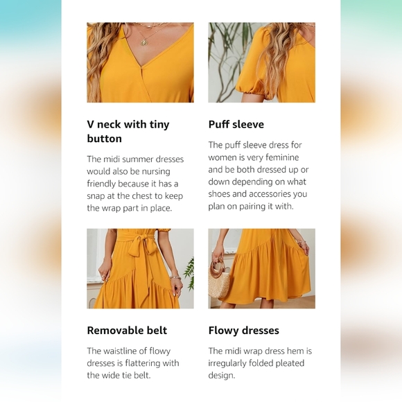 Puff Sleeve Midi Dress - Picture 10 of 17